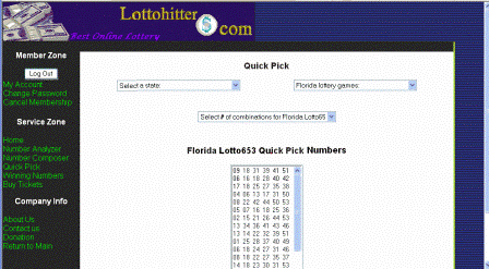 Florida Lotto Computer-generated Numbers - Quick Pick numbers for lotto